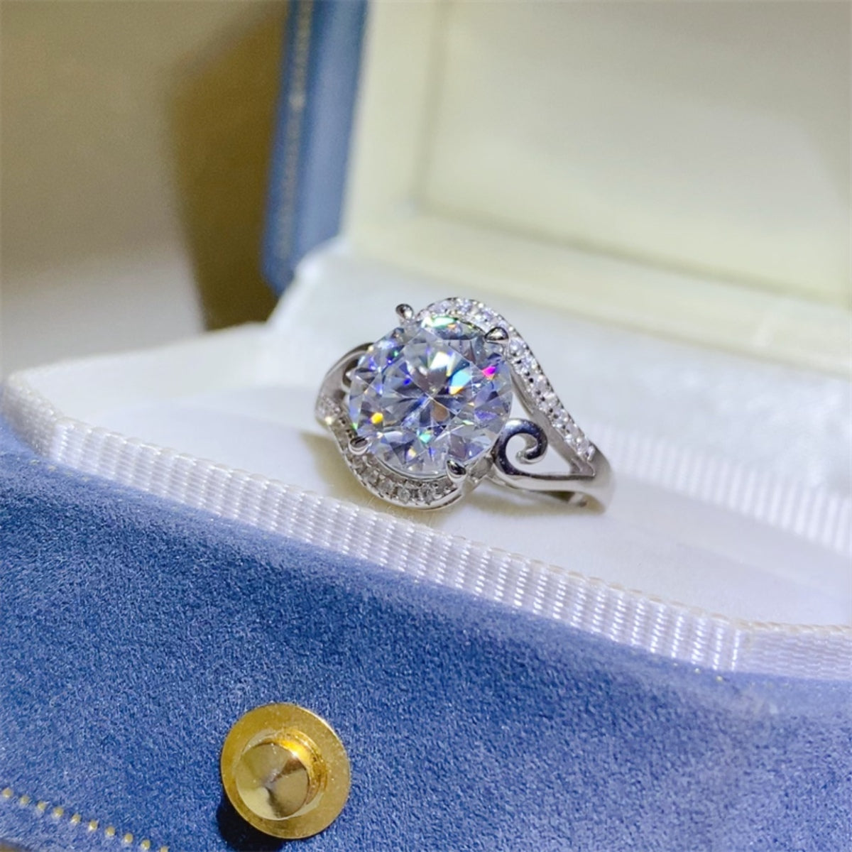 3 Carat Oval-Cut Sparkala™ Pure Sterling Silver Ring