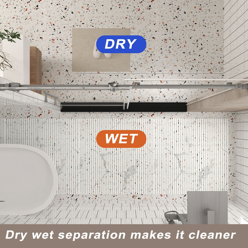 Frameless Shower Door, Smooth Sliding Tracks