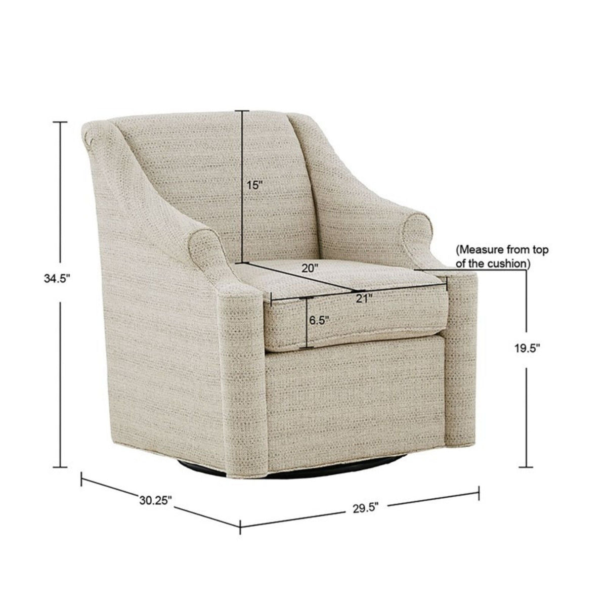 Justin - Swivel Glider Chair With 360 Degree Rotation - Tan