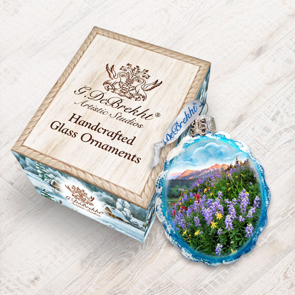 Mountain Flowers Mercury Glass Ornament by G. DeBrekht - Wildlife Holiday Decor - 773036