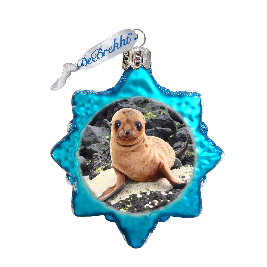 Baby Seal Mercury Glass Ornament by G. DeBrekht - Coastal Holiday Decor - 775488