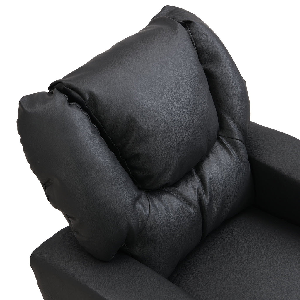 Sally Deluxe Kids Recliner Chair With Cup Holder - Black