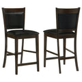 Upholstered Counter Height Stools (Set of 2) - Black / Espresso