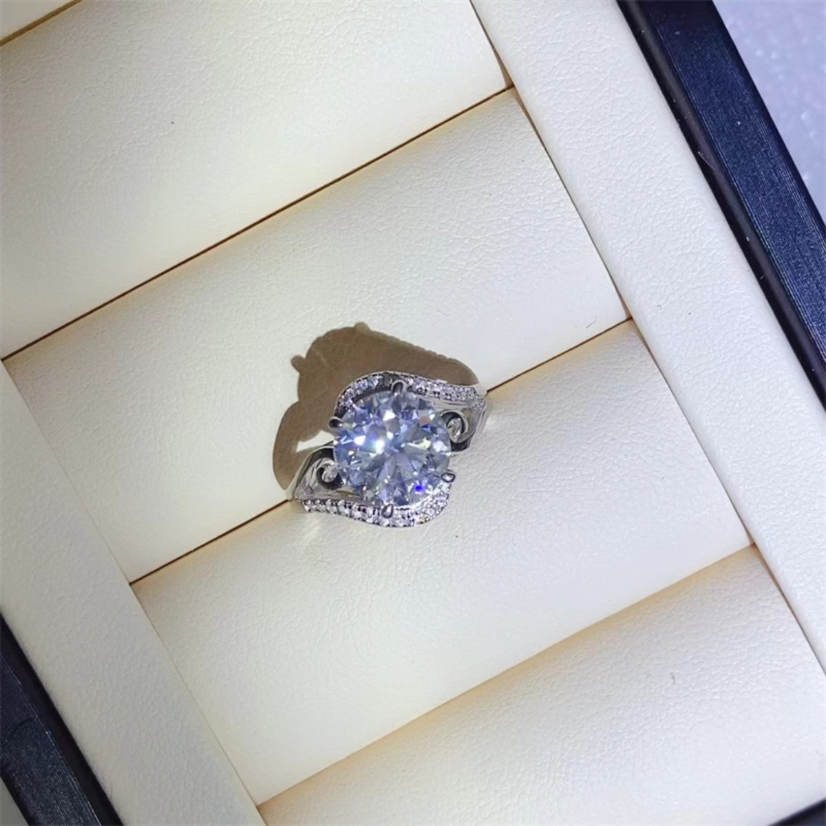 3 Carat Oval-Cut Sparkala™ Pure Sterling Silver Ring