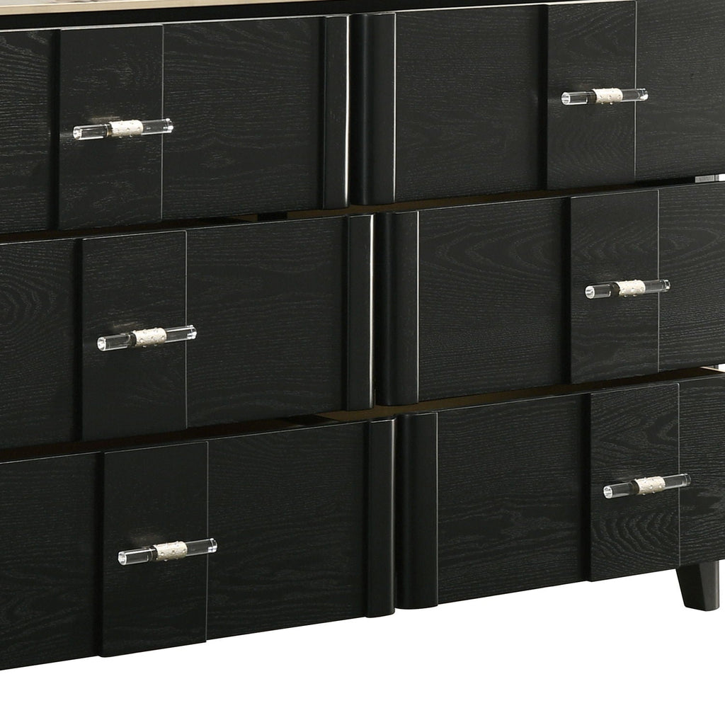 Opel - 6 Drawer Dresser - Black