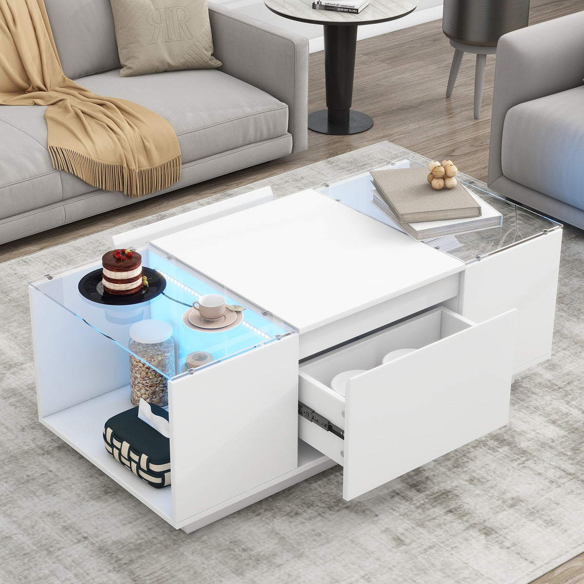 LED Coffee Table, Modern Center Table