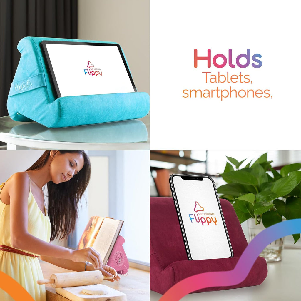 Original Tablet Pillow Stand & Ipad Holder, Gift for Book Lovers & Readers, Multi-Angle Stand with Storage for Lap, Desk & Bed, Compatible with Kindle, Fire, Ipad & Samsung, Nebbiolo