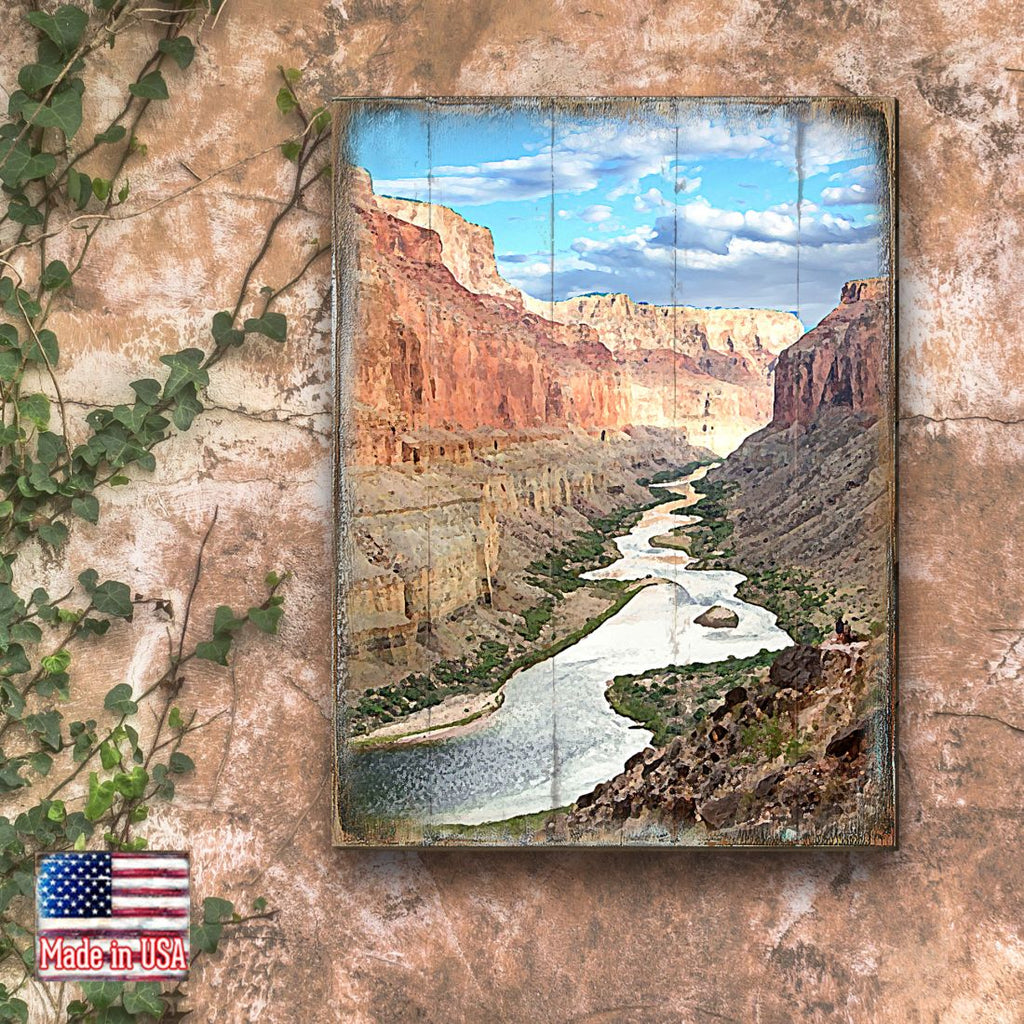 Canyon River Art Wooden Wall Art by Nature Wonders - Nature Wildlife Decor  - 95279B