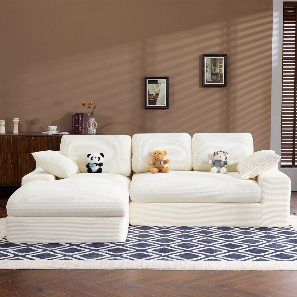 Compressed Sofa With 3 Back Cushions, 2 Throw Pillows