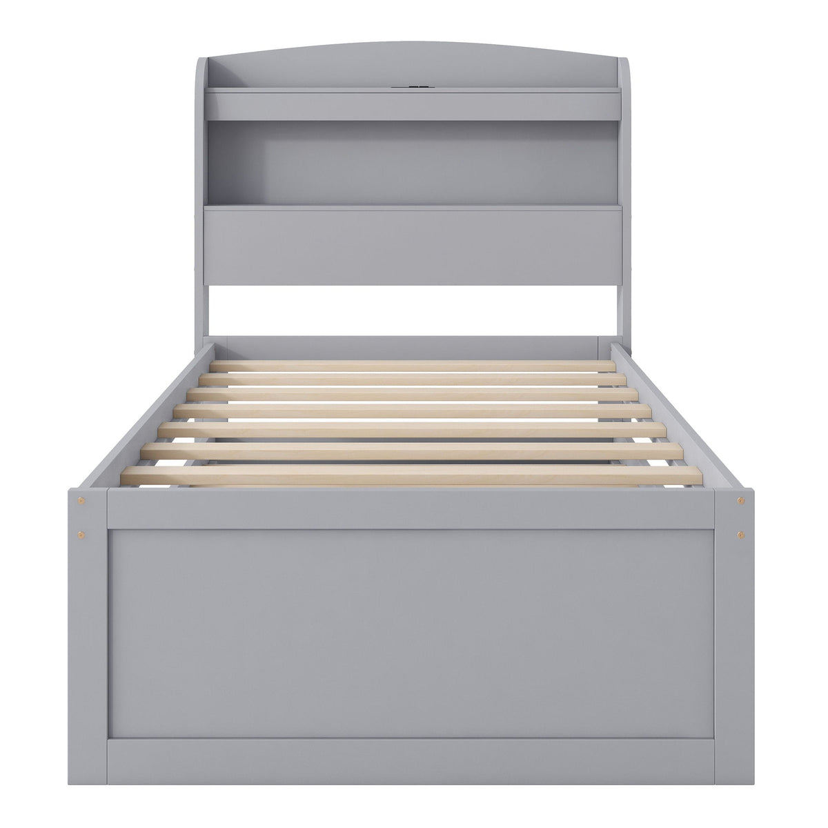 Platform Bed With LED Headboard, Charging Station, Trundle And 2 Drawers