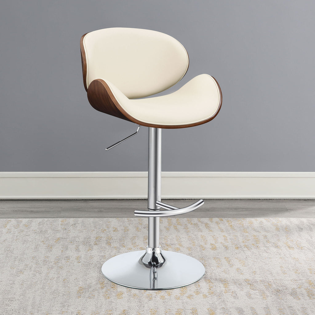 Adjustable Bar Stool With Upholstery - Ivory