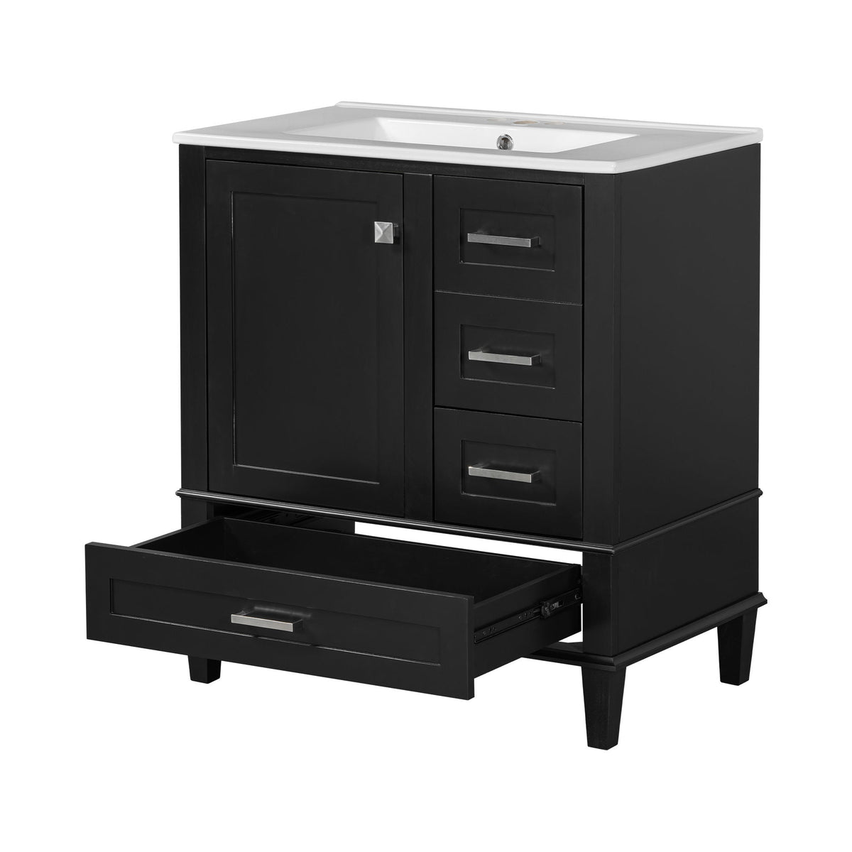 Bathroom Vanity, Modern Bathroom Cabinet With Sink Combo Set, Bathroom Storage Cabinet With A Soft Closing Door And 3 Drawers, Solid Wood Frame