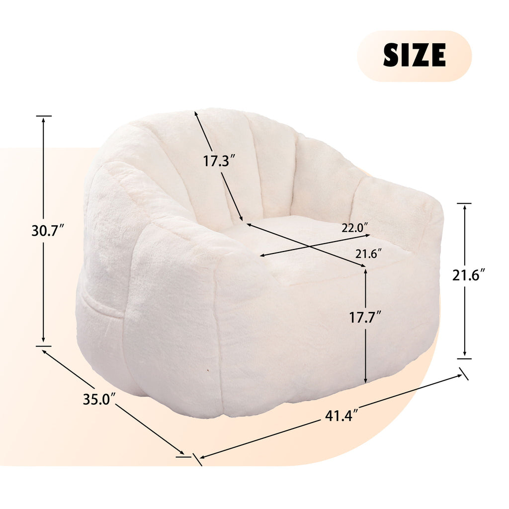 Beanbag Chair, Beanbag Sofa Chair With Armrests Stuffed High Density Foam