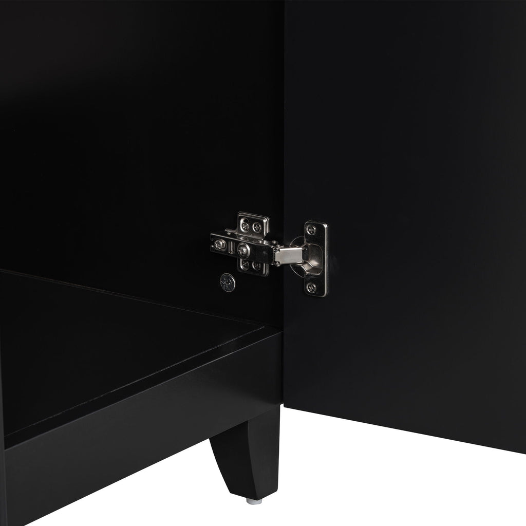Transitional Style Bathroom Vanity Cabinet With Ceramic Sink
