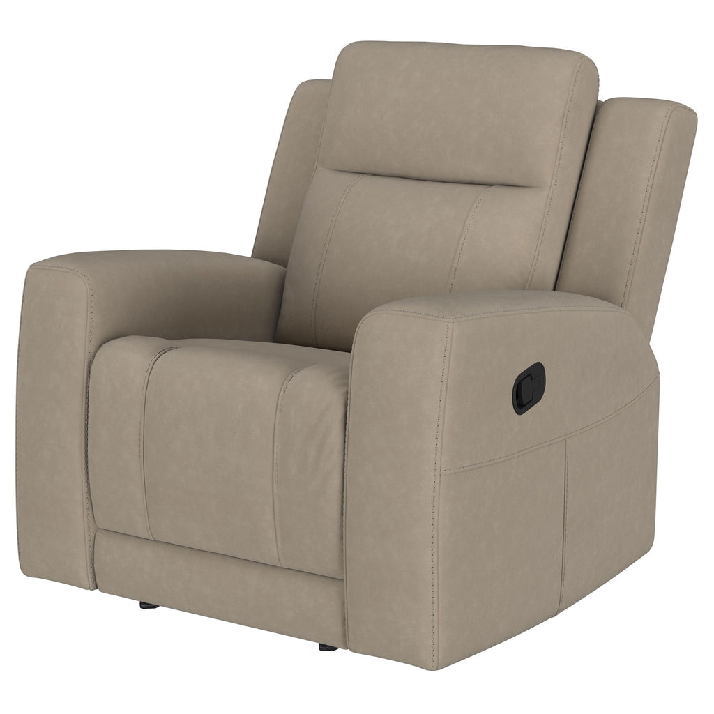 Slater - Upholstered Recliner Chair With Manual Recline - Taupe