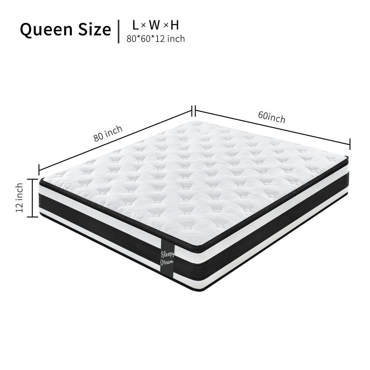 Full Size Hybrid Mattress Breathable Cool Knitted Fabric Cover