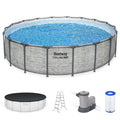 Steel Pro MAX 18' X 48" Metal Frame above Ground Pool Set W/ Pump, Ladder, & Cover