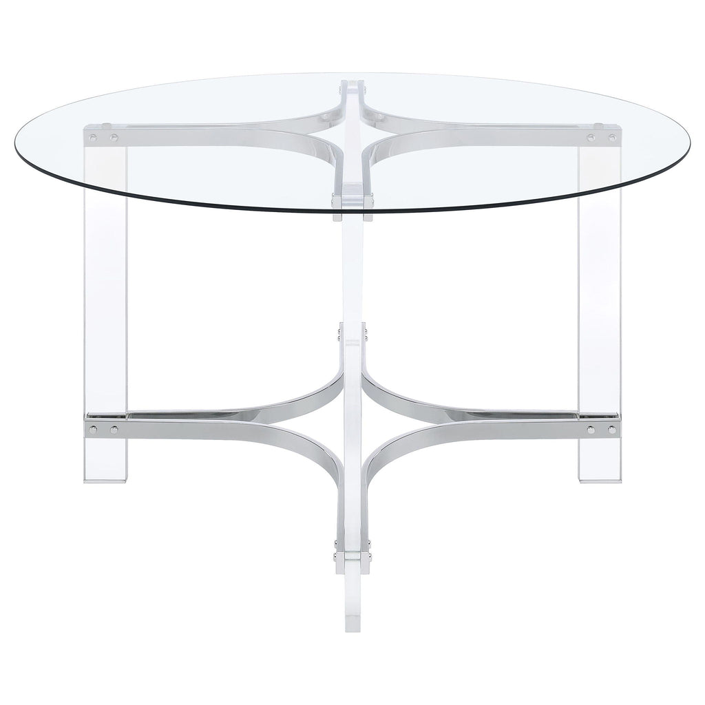Uptown - 5 Piece Round Dining Set - Chrome