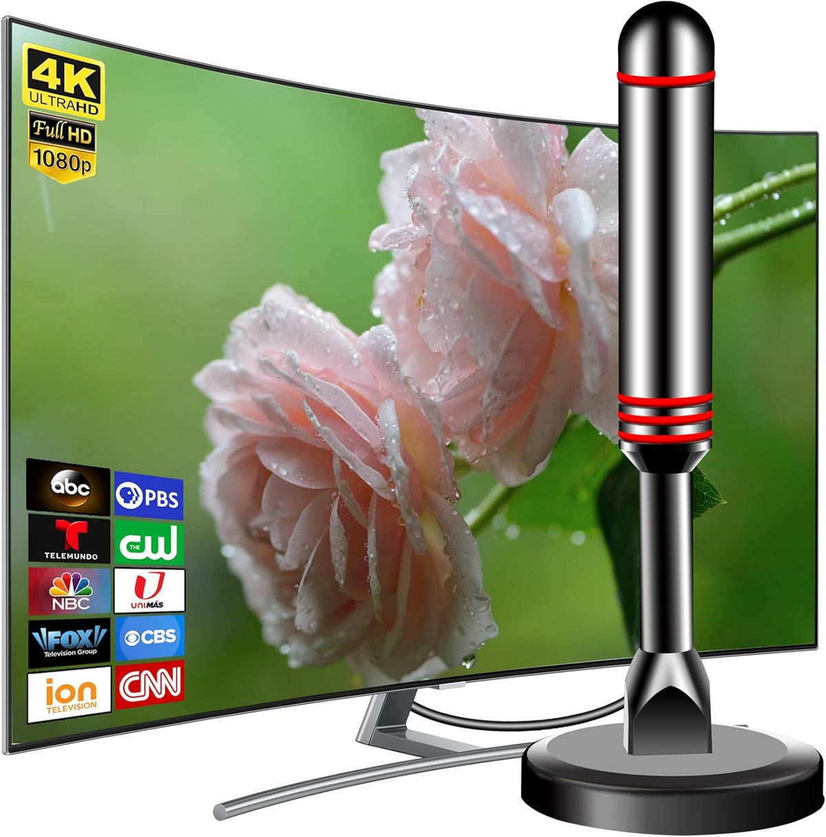 TV Antenna for Smart TV Indoor, 2024 Digital TV Antenna Indoor with Strong Magne