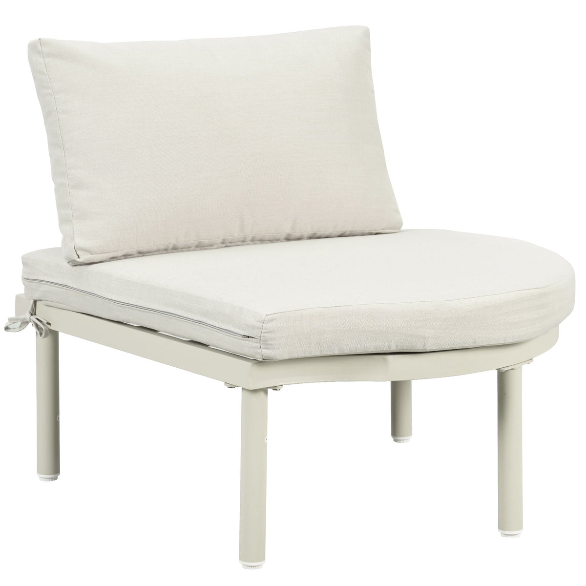 6 Piece Patio Set, Half Moon Outdoor Sectional Sofa With 2 High Low Coffee Tables, 4 Pillows & Cushions