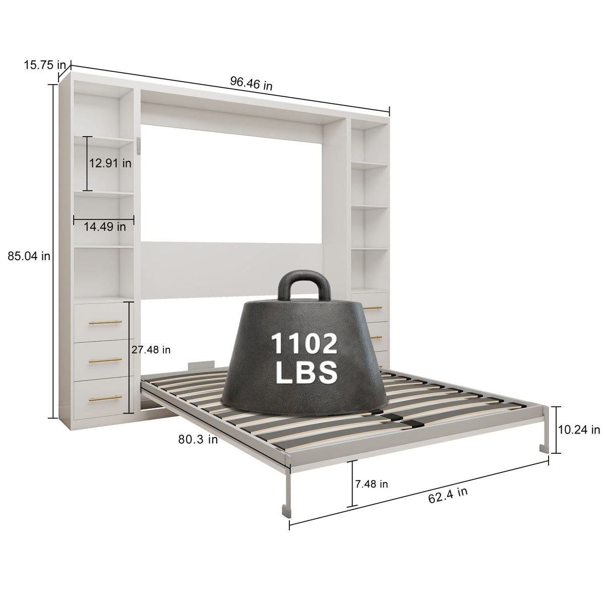 Folding Vertical Murphy Wall Bed