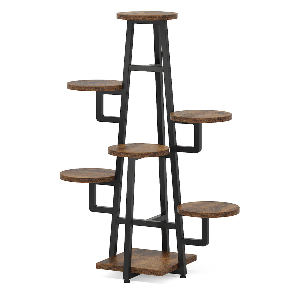 7 Tier Corner Plant Shelf With High Low Design For Living Room