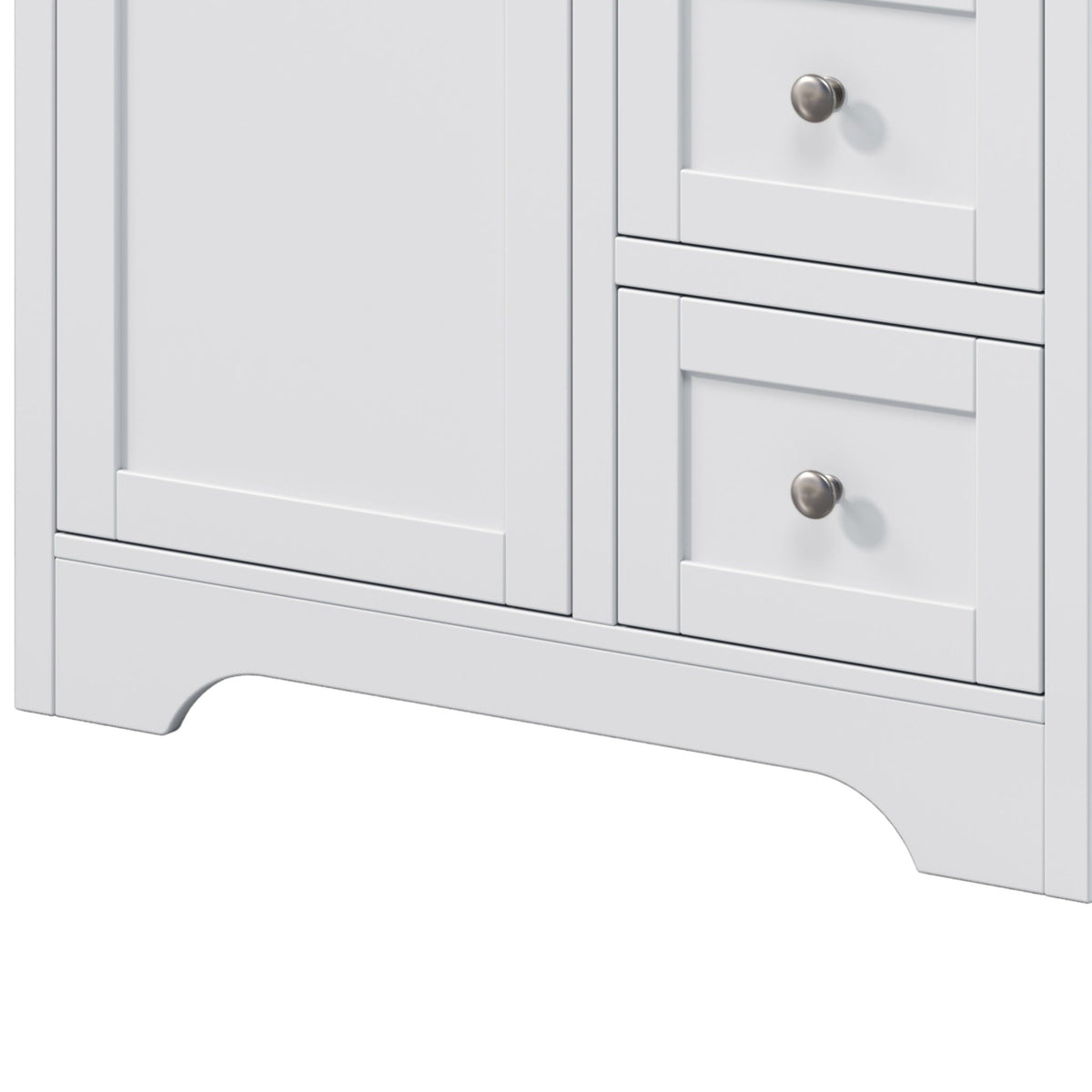 Double Sink Bathroom Vanity With Countertop, 2 Ceramic Sinks, 6 Drawers
