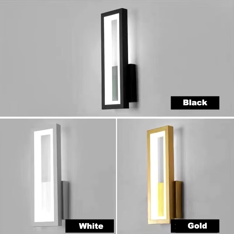Modern Minimalist Wall Lamps Home Decor Living Room Bedroom Bedside 16W Ac96V-260V Led Sconce Black White Light Aisle Decoration