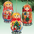 Christmas Doll Wooden Ornaments Set of 3 by G. DeBrekht - Christmas Decor - 8100107S3