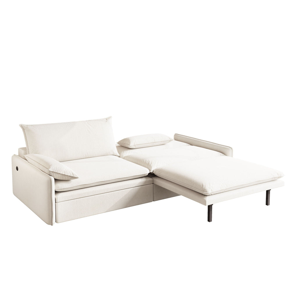 4 Seat Convertible Sleeper Sofa Bed, Modern With Storage