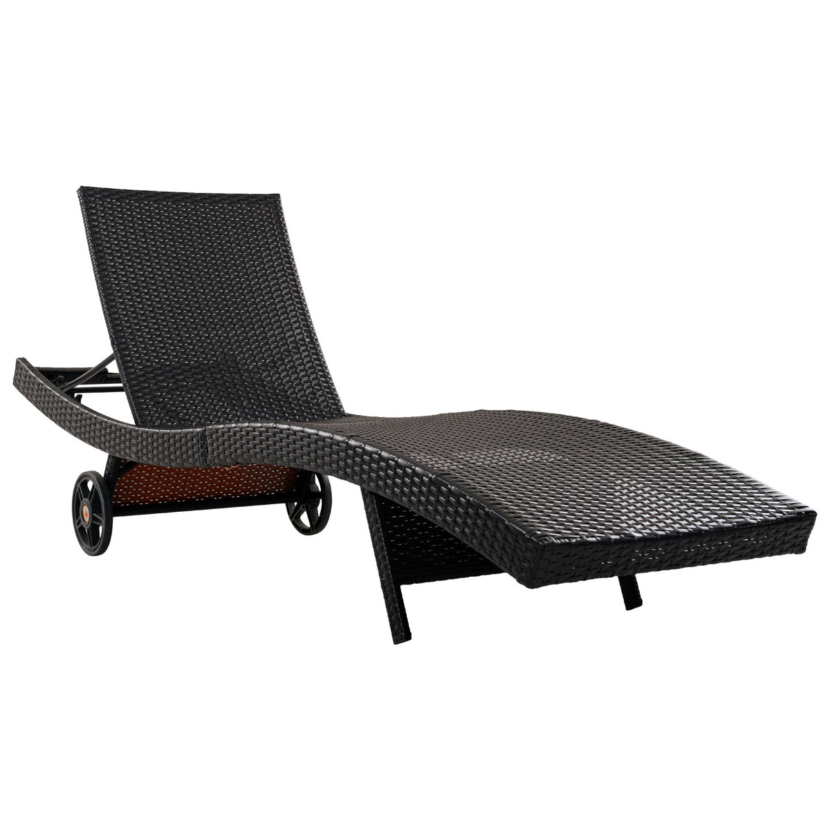 K&K 80'' Patio Wicker Chaise Lounge Chairs Set of 2