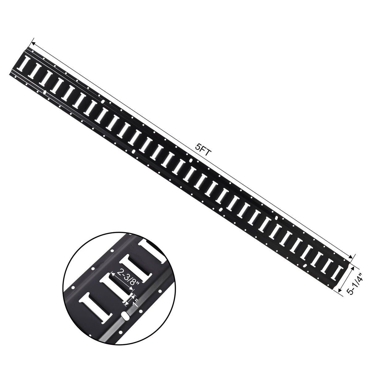 18 Pieces E Track Tie-Down Rail Kit For Trucks, Vans, And Garages With O-Ring Anchors And Ratchet Straps - Black