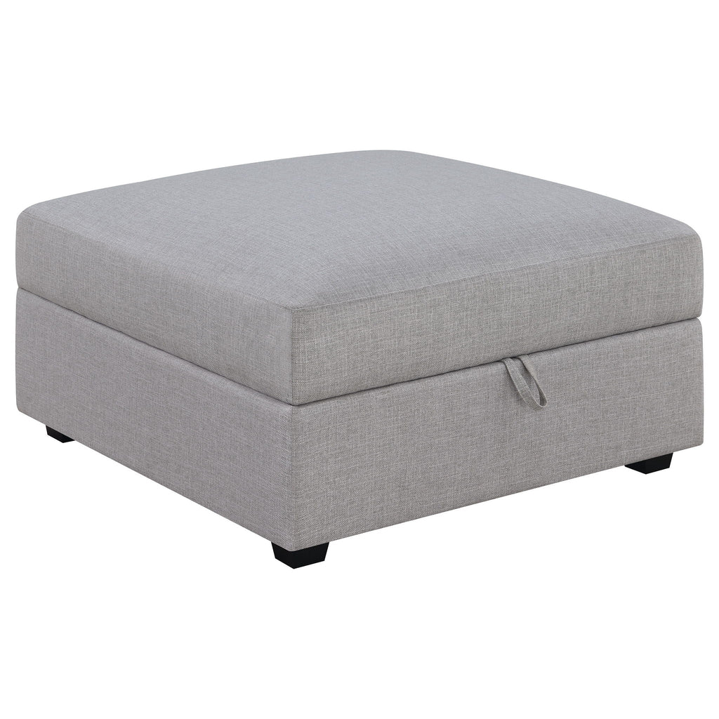 Austin - Square Upholstered Ottoman - Gray
