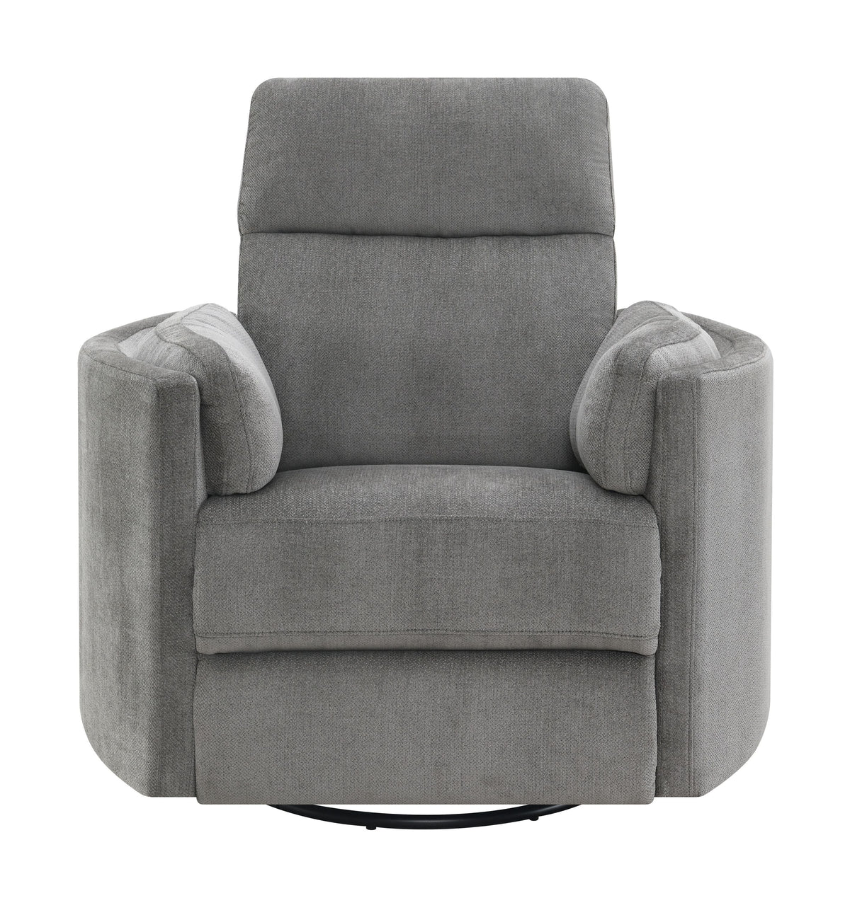 Sagen Charcoal Chenille Glider Recliner with Swivel