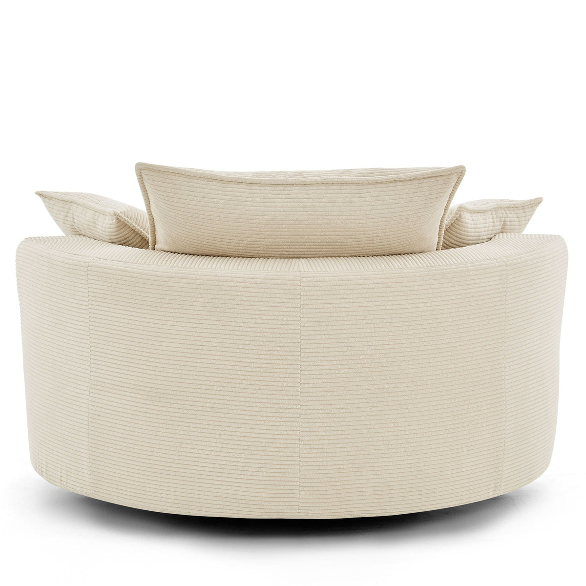 360° Swivel Accent Barrel Chair With Dual Layer Cushion And 3 Removable Pillows