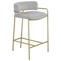 Low Back Upholstered Stool - Gray