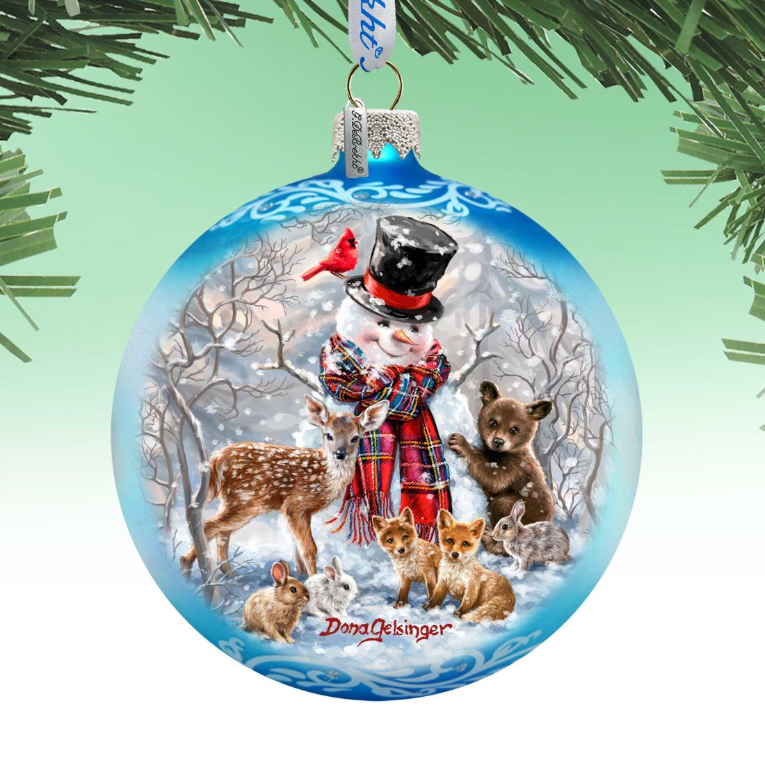 Frosty and His Forest Friends Glass Ornament Limited Edition by G. DeBrekht - Christmas Decor - 73908-DG