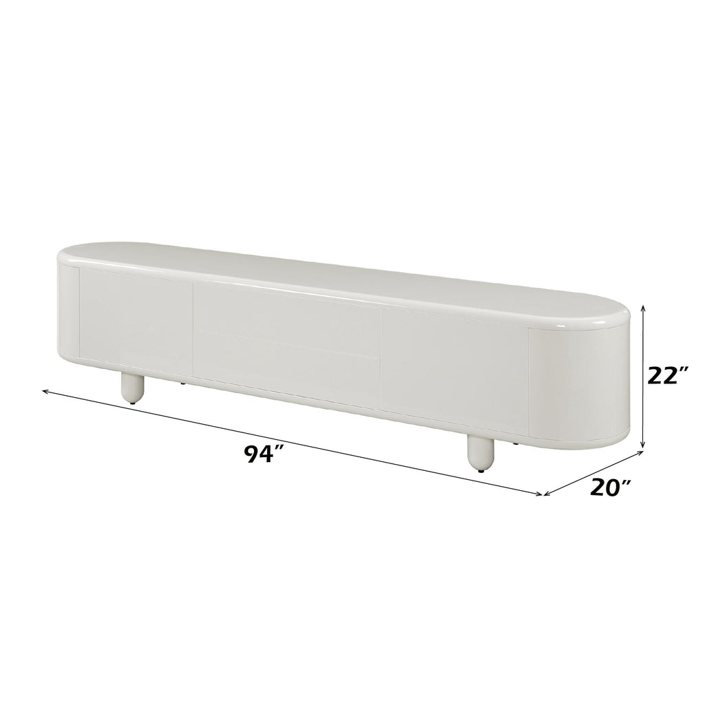 Keely - TV Stand - Gloss White