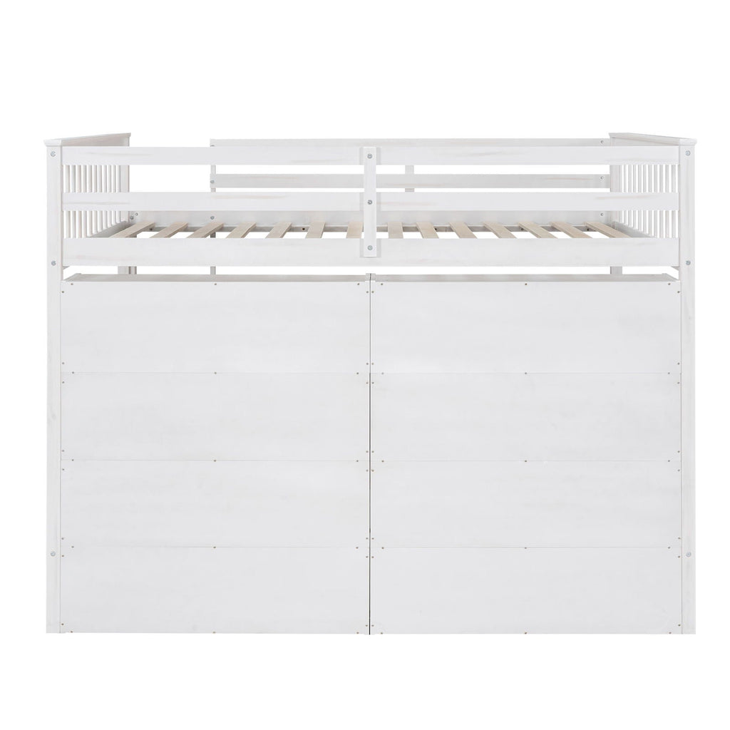 Loft Bed With 8 Open Storage Shelves And Built In Ladder