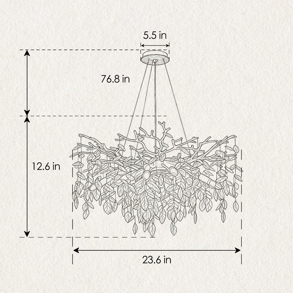 8-Light Crystal Gold Chandelier for Dining Room and Kitchen Island