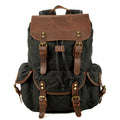 Casual Retro Drawstring Men's Oil Wax Canvas Travel Backpack