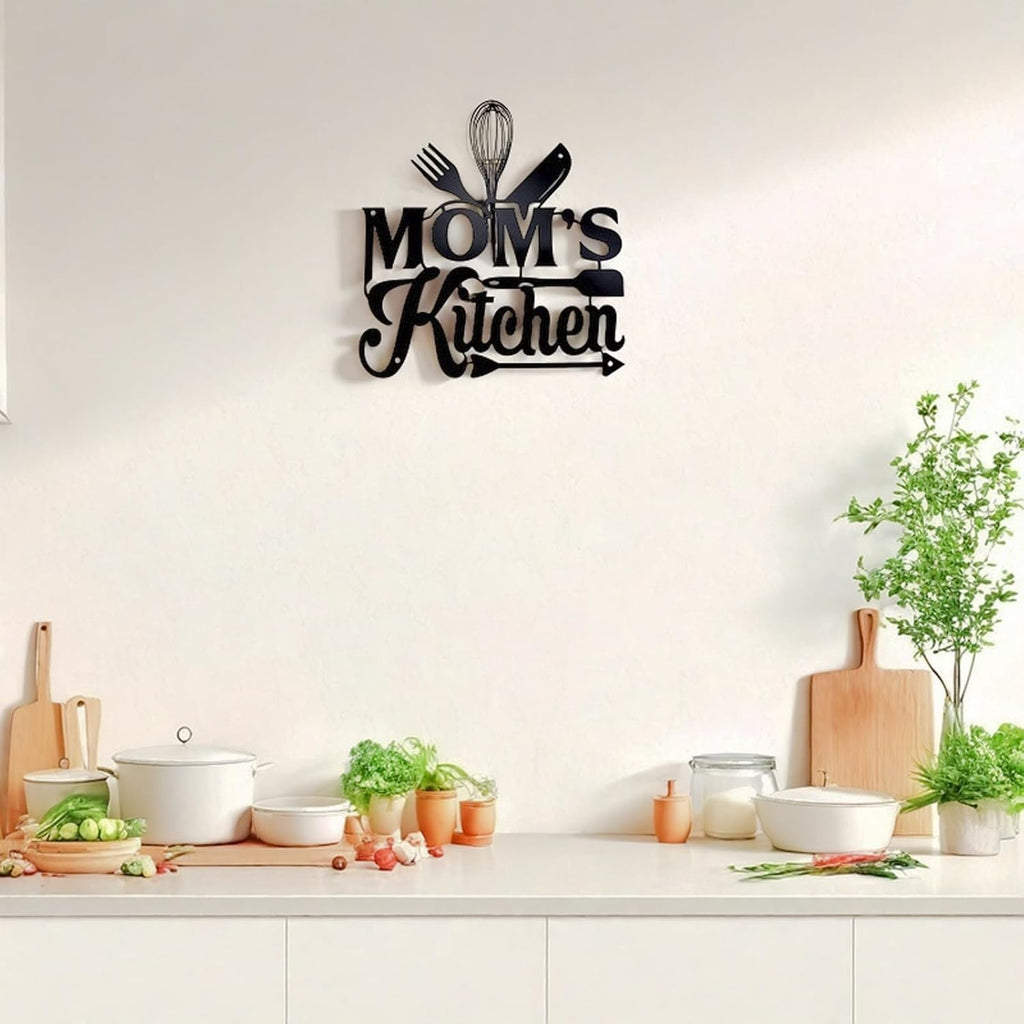 Kitchen Wall Art Decor,Black Kitchen Metal Sign for Kitchen Decoration, Metal Sign Rusticfarmhouse Kitchen Decor Hanging Decorative 11.5 X 10.6 Inch