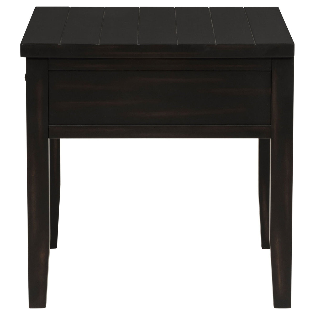 Sutter - 1 Drawer Square End Table - Dark Brown