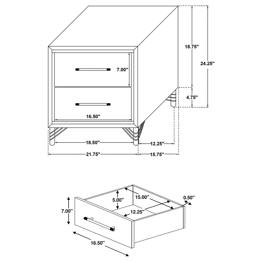 Malcolm - Bedroom Set With Wingback Design