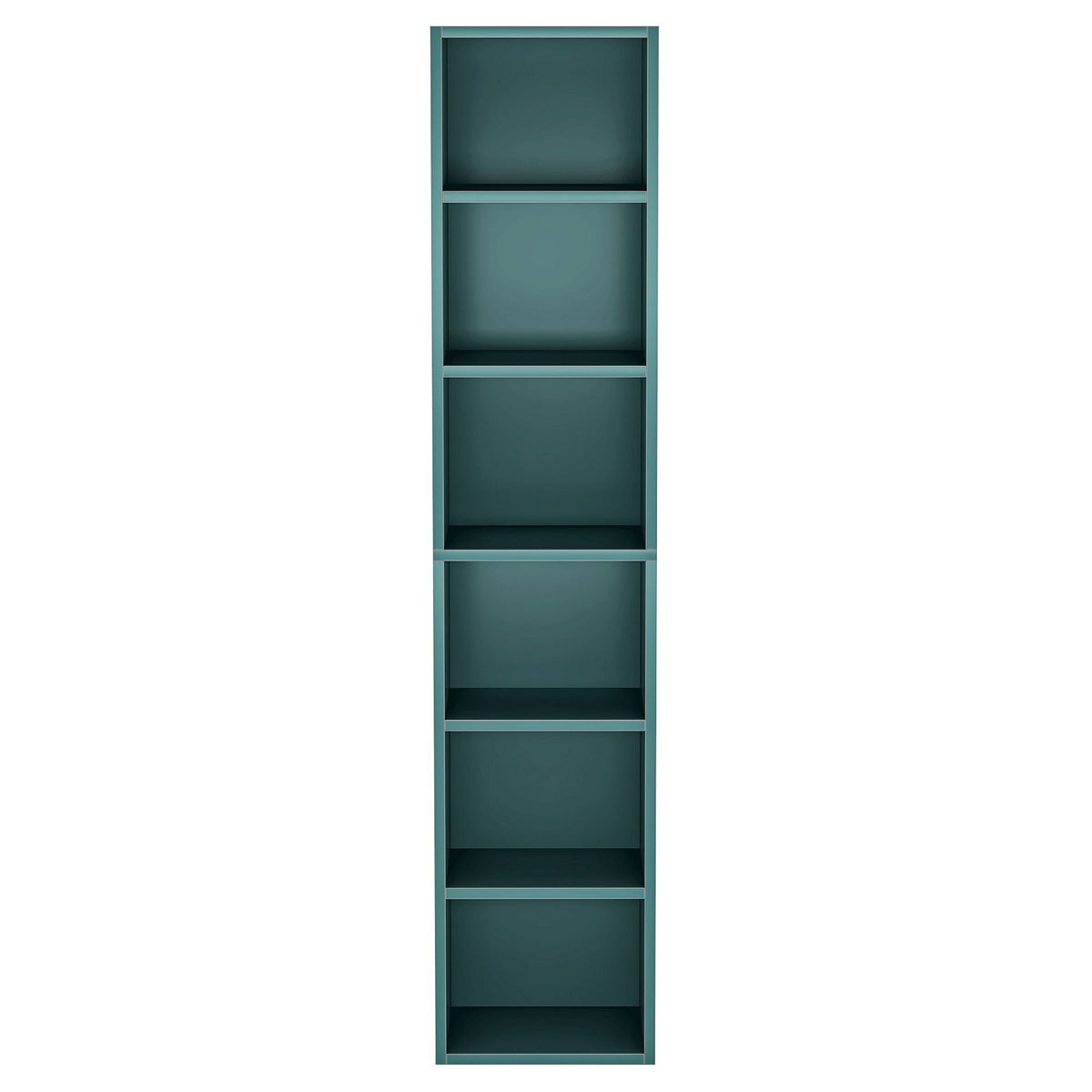 6 Tier Narrow Corner Cube Bookcase Storage, Freestanding Shelf With Open Cubes For Living Room