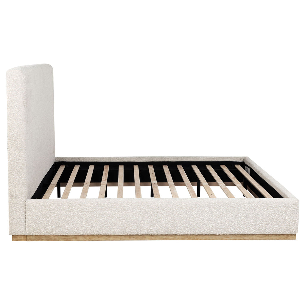 Talbot - Eastern King Platform Bed With Elevated Headboard - Cream