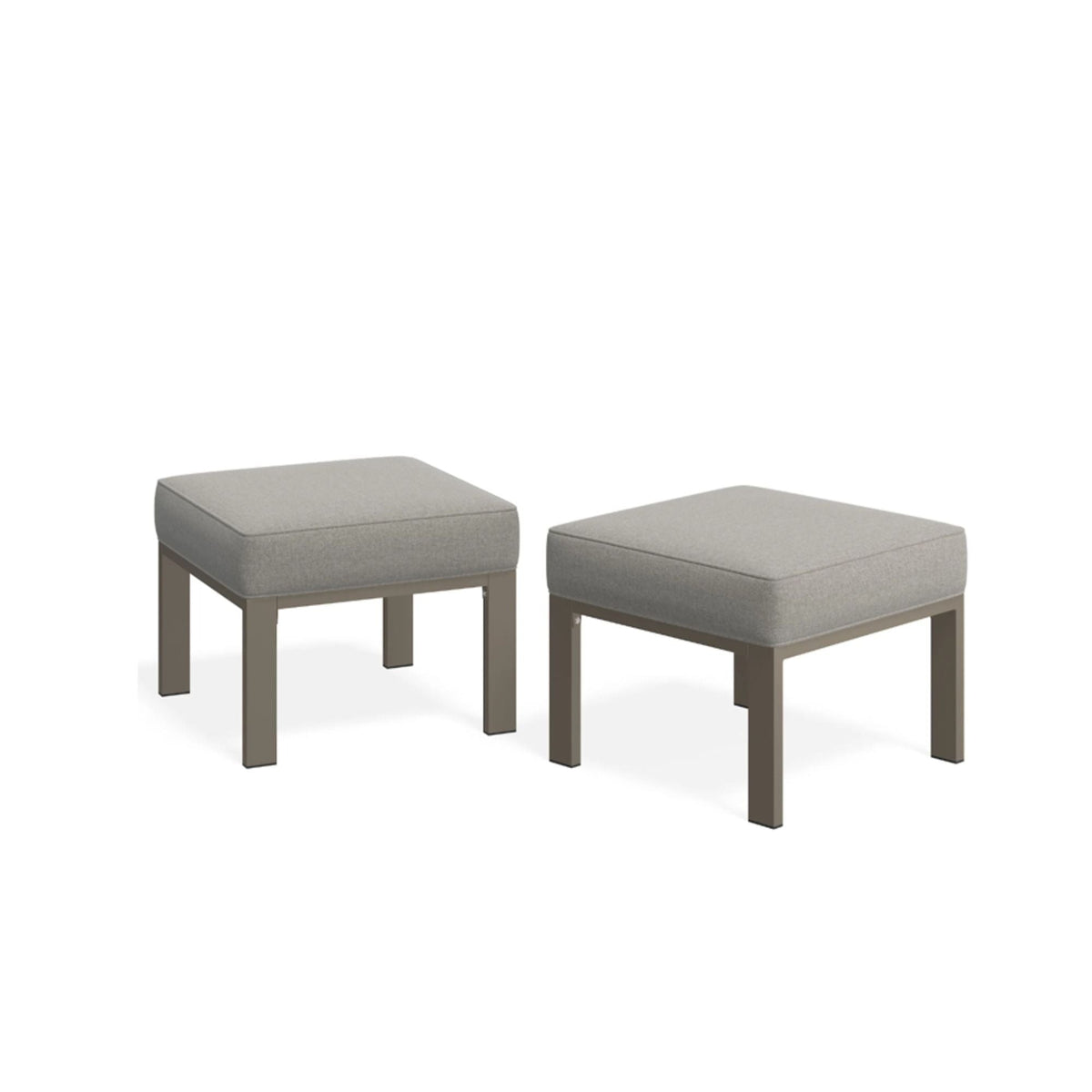 All-Weather Patio Ottomans With Thick Cushions (Set of 2)