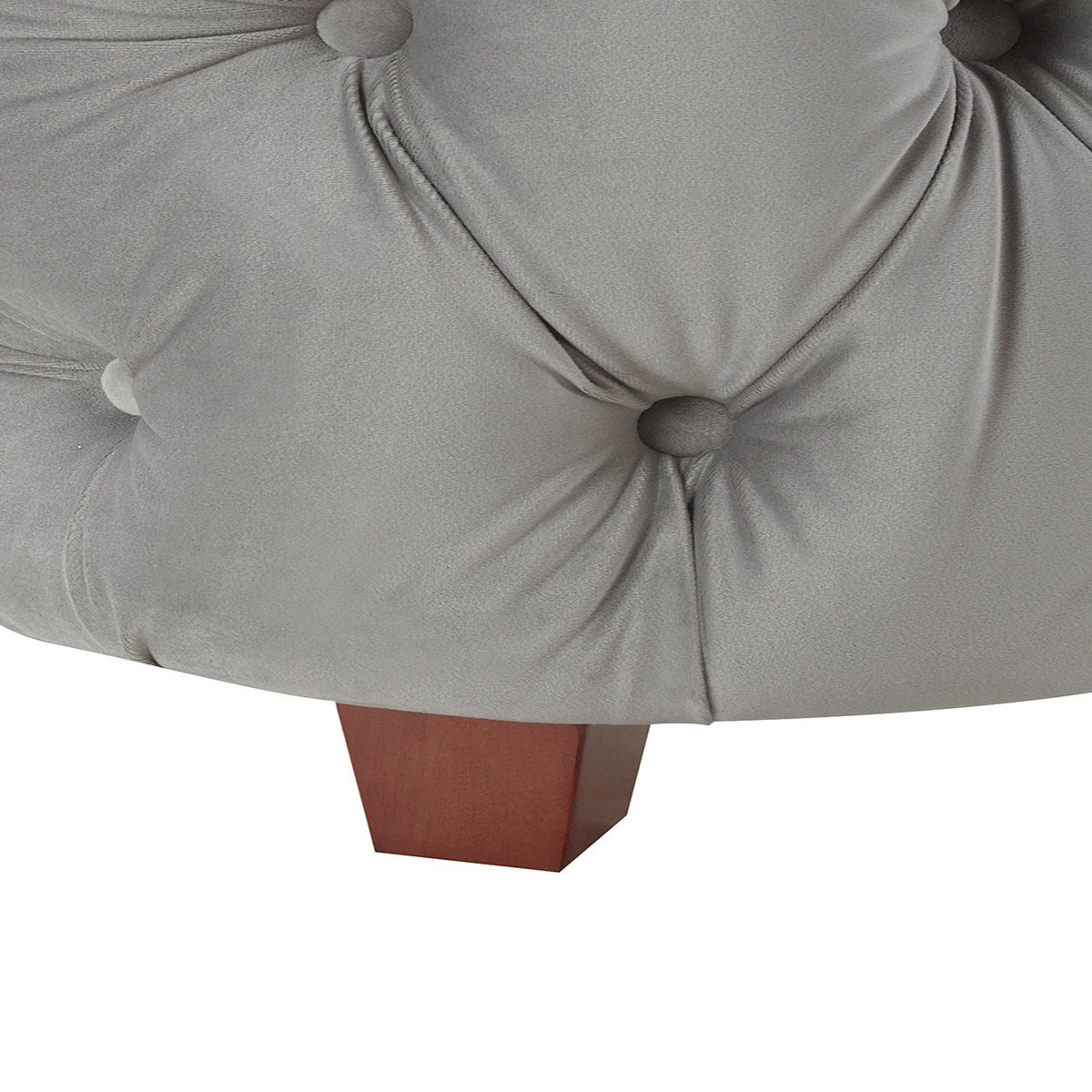 Brooklyn King Tufted Panel Bed Headboard and Footboard Set, Opal Grey Velvet