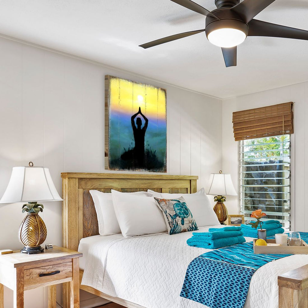 Yoga Art Wooden Wall Art by Nature Wonders - Nature Health Decor - 98435B