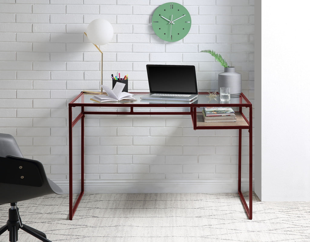 Yasin Glass Top Writing Desk